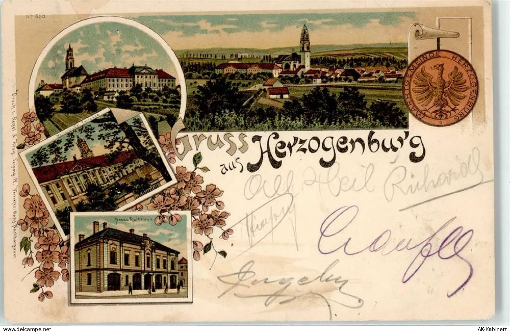 3130 Herzogenburg 1899 Lithographie Rathaus - 51673835