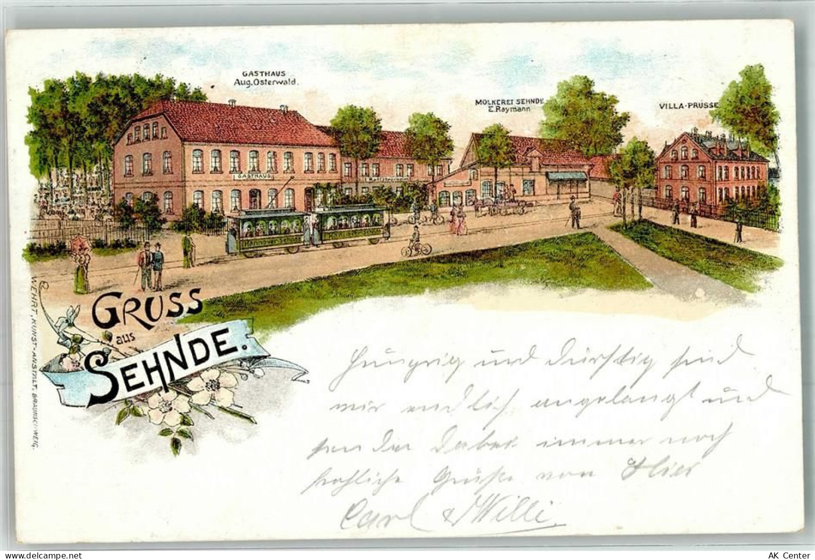 31319 W3163 Sehnde 1898 Lithographie Gasthaus Osterwald Molkerei Villa P... - 13649934