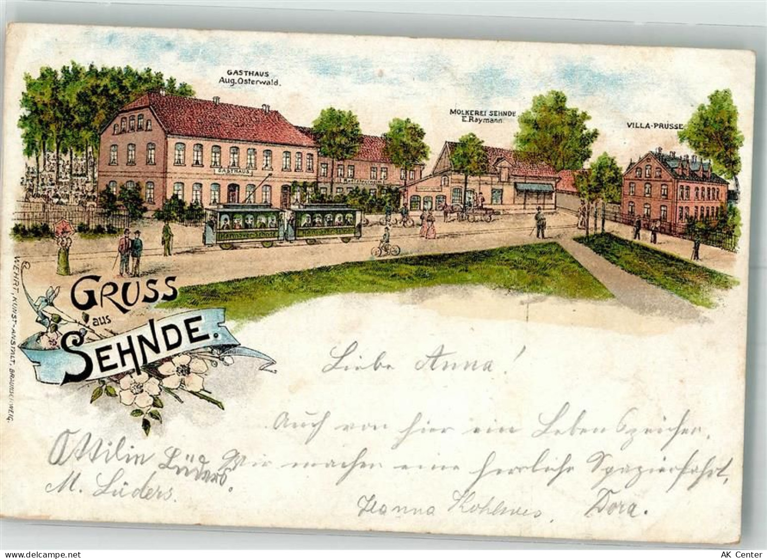 31319 W3163 Sehnde 1899 Lithographie Gasthaus Molkerei Villa Prusse Stra... - 13644606