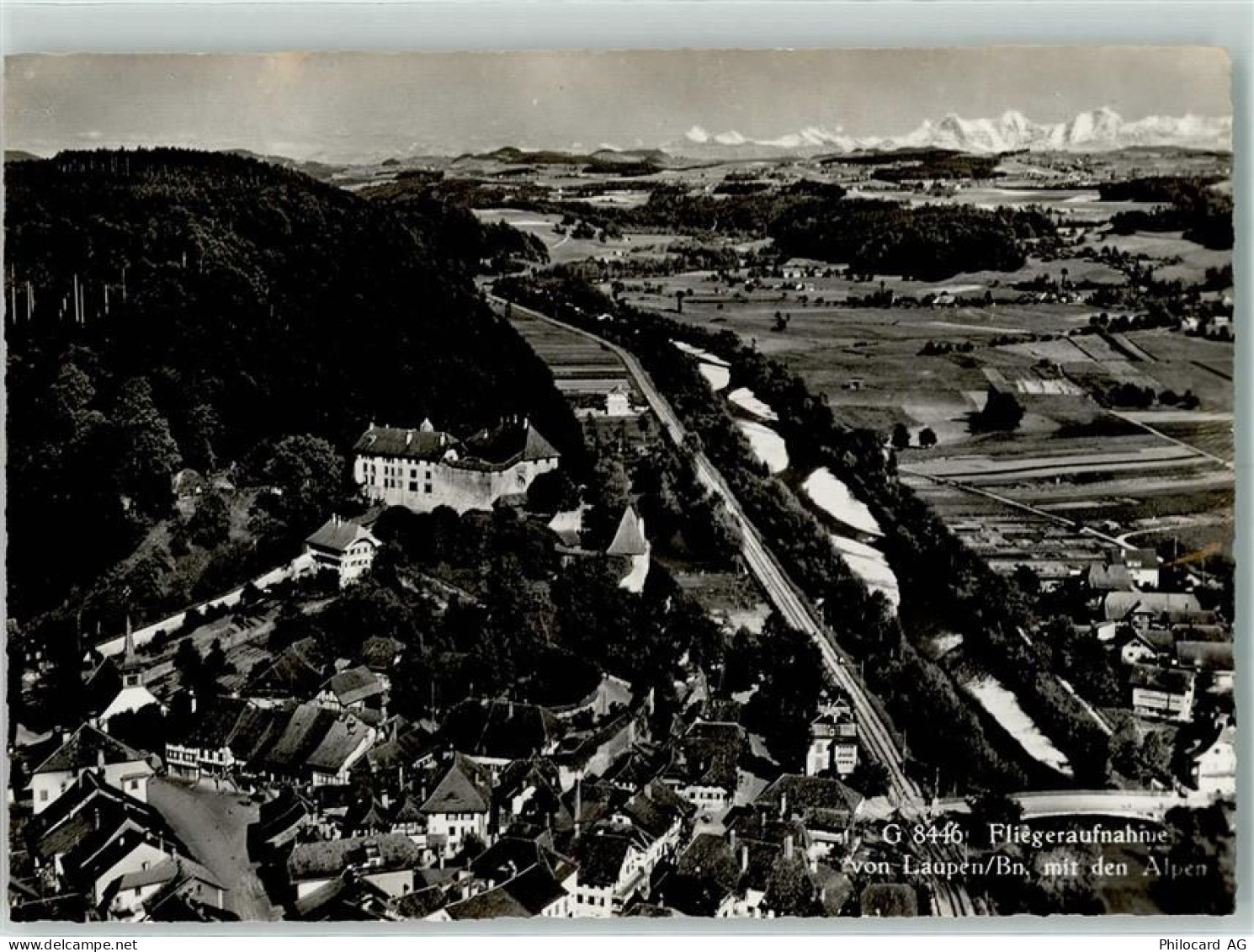 3177 Laupen BE - Fliegeraufnahme mit den Alpen - 13137704