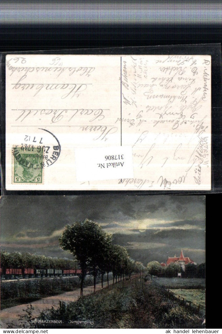 317806,Schwarzenbeck Jungfernstieg Eisenbahn Mondschein Bahnpost Zug 4742 Berlin – Hamburg