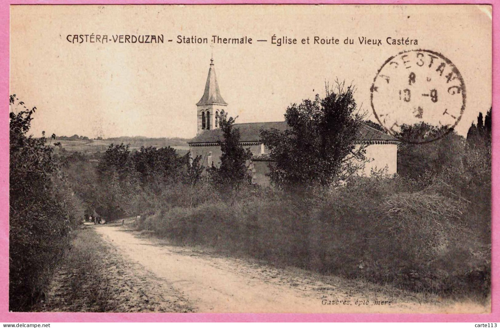32 - B35137CPA - CASTERA-VERDUZAN - Eglise et Route du Vieux Castera - Très bon état - GERS