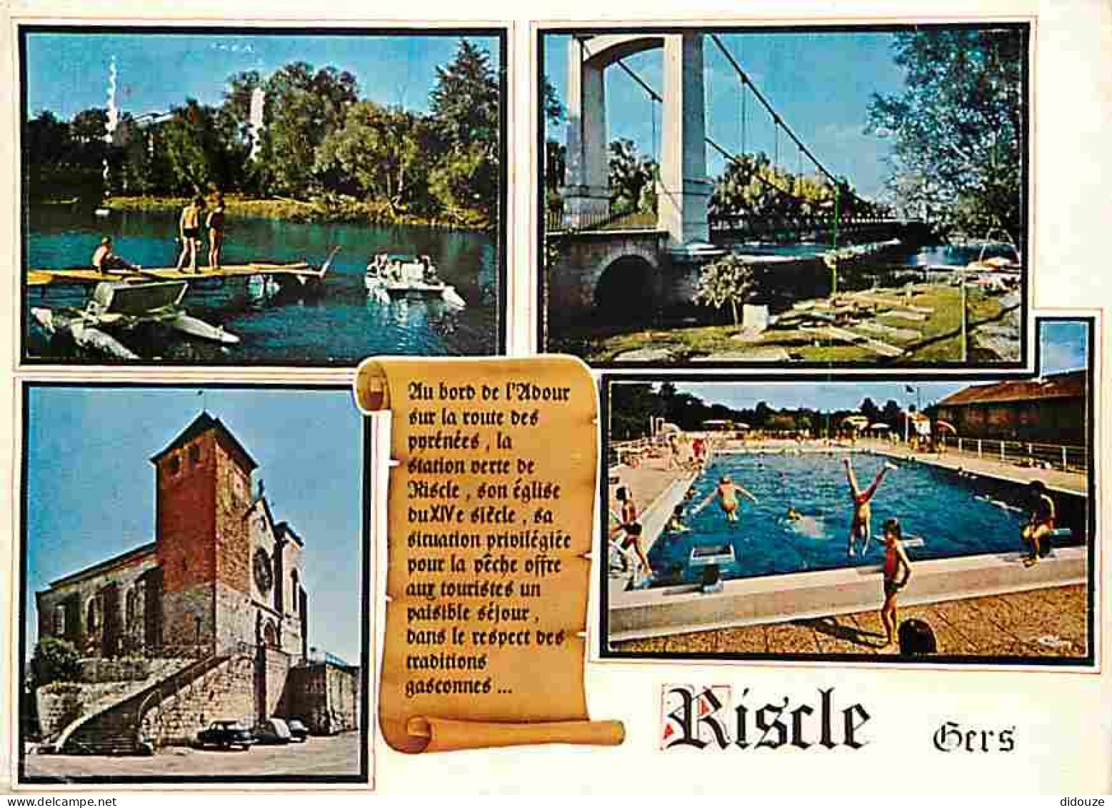 32 - Riscle sur l'Adour - Multivues - Piscine - Automobiles - CPM - Voir Scans Recto-Verso