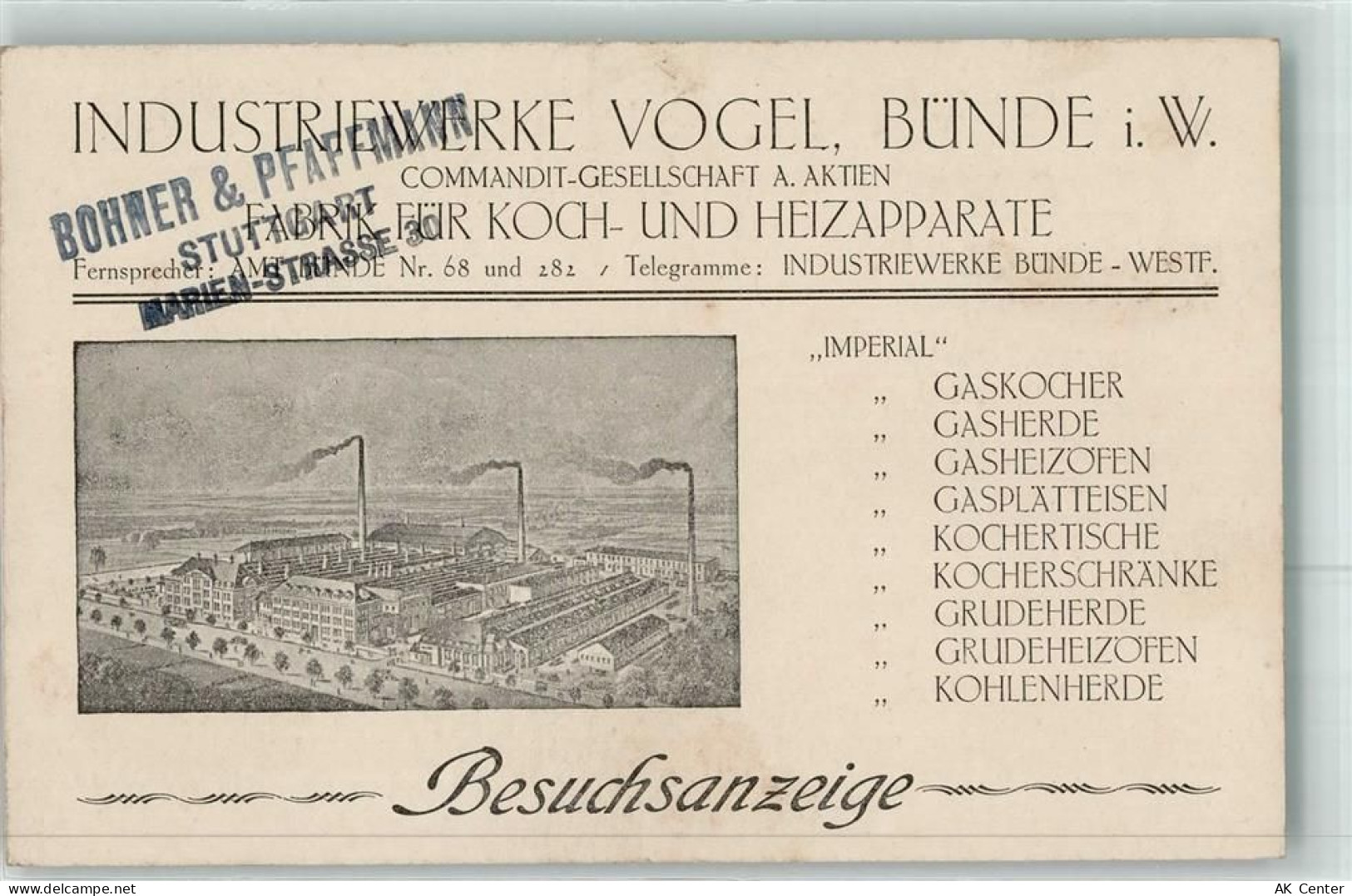 32257 W4980 Bünde - Besuchsanzeige Industriewerke Vogel Fabrik - 13615286