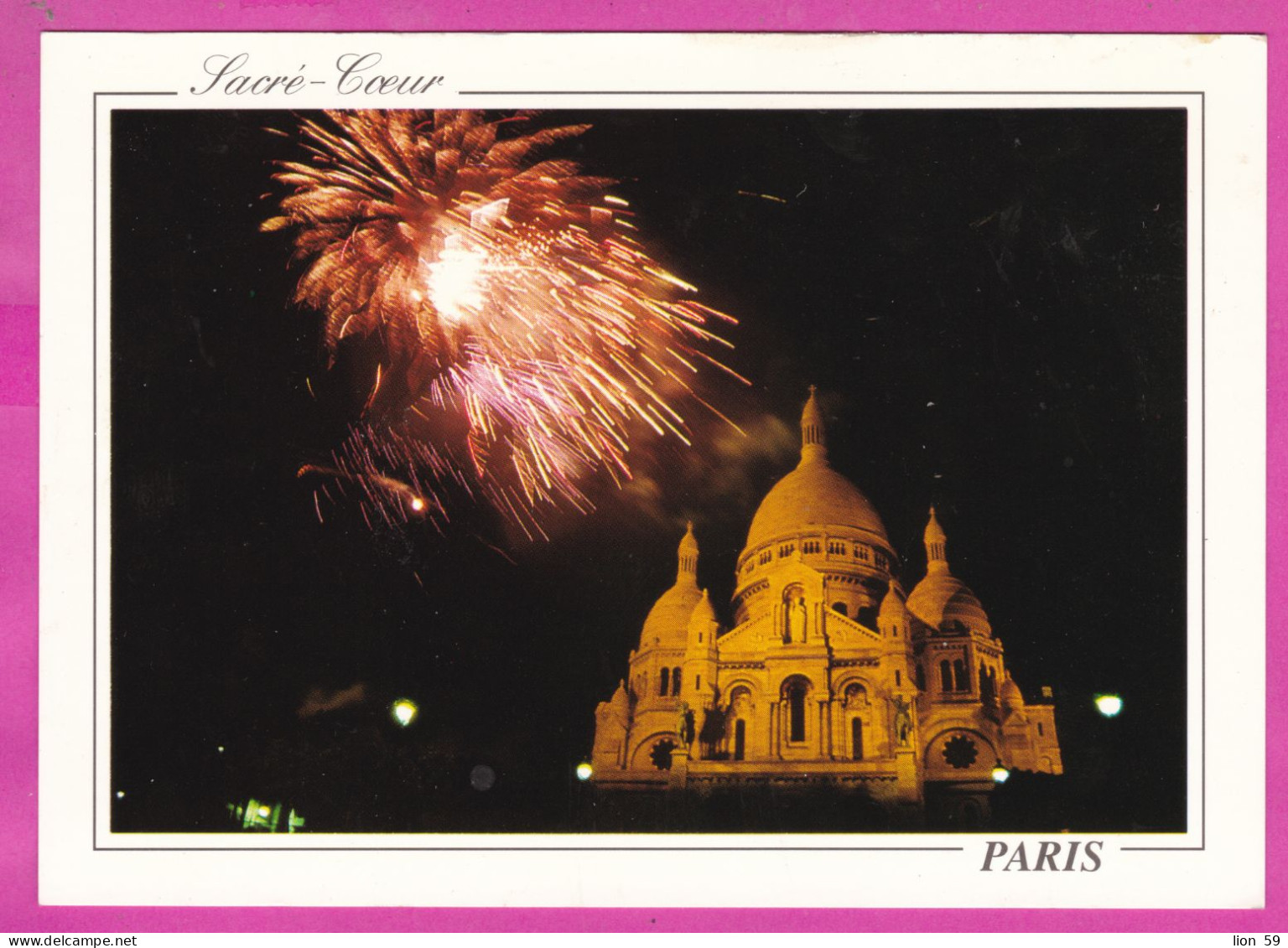 323771 / France > [75] Paris > Paris by night -  Sacré-Cœur ("Feu d'artifice sur le Sacré-Cœur") fireworks CPA LYNA 1787