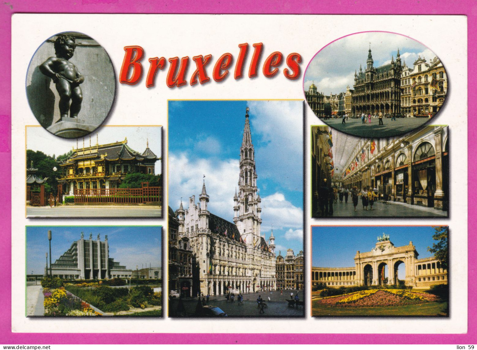 323884 / Belgium > Brussels Bruxelles Brussel - Manneken Pis King's House Chinese Pavilion Town Hall Centenary Palace