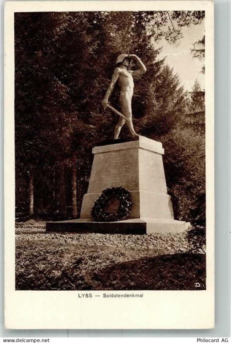 3250 Lyss 1925 Foto AK Soldaten- Denkmal - 38024842