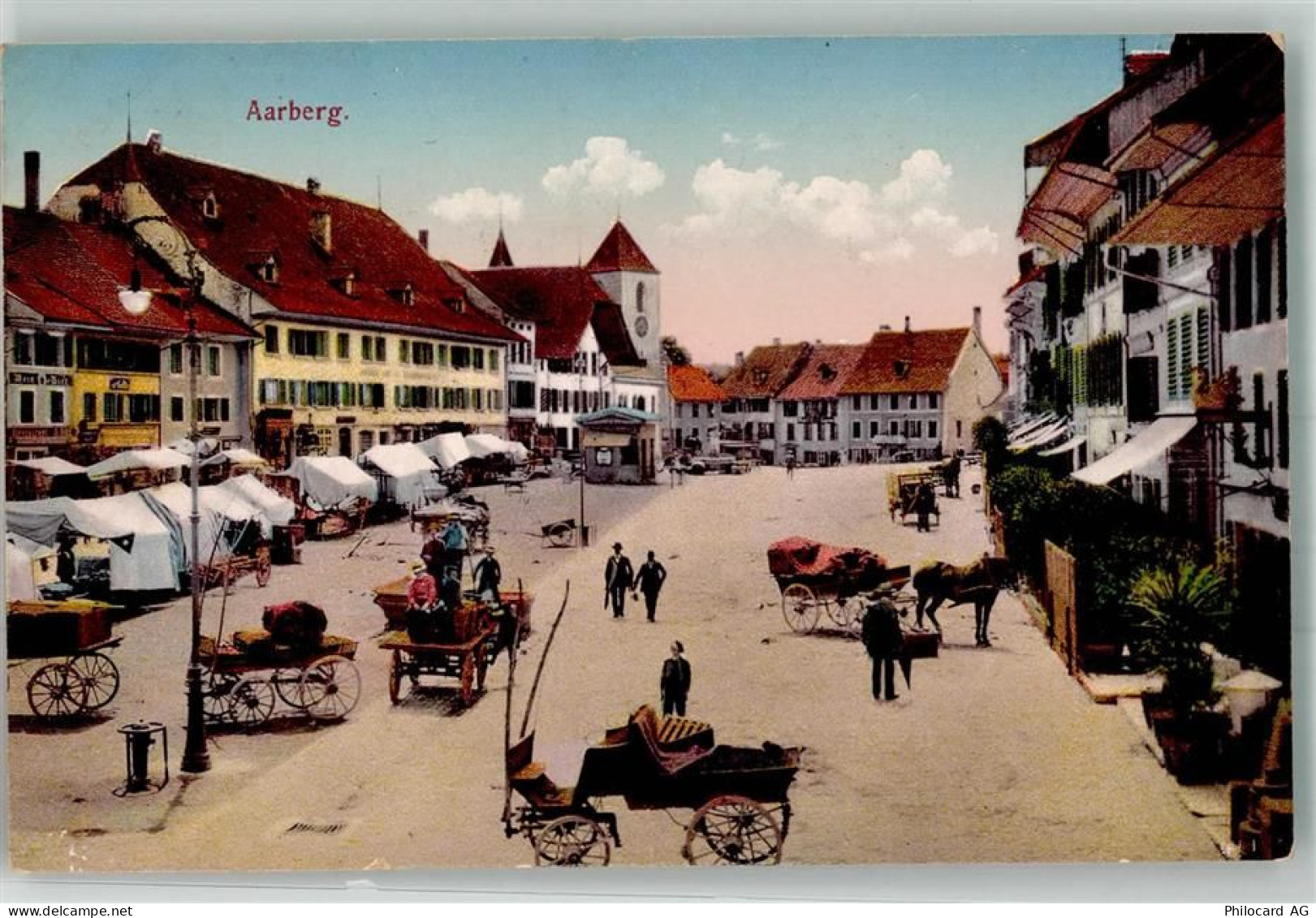3270 Aarberg Foto AK Marktszene - 13552205