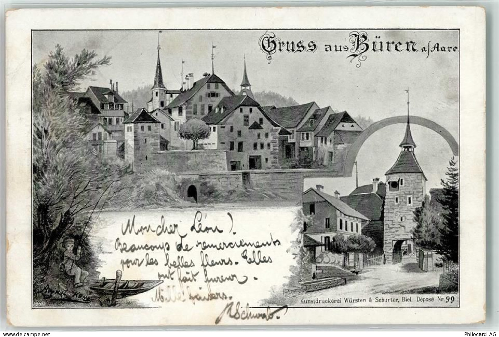3294 Büren an der Aare 1900 Künstlerkarte sign. - 13444199