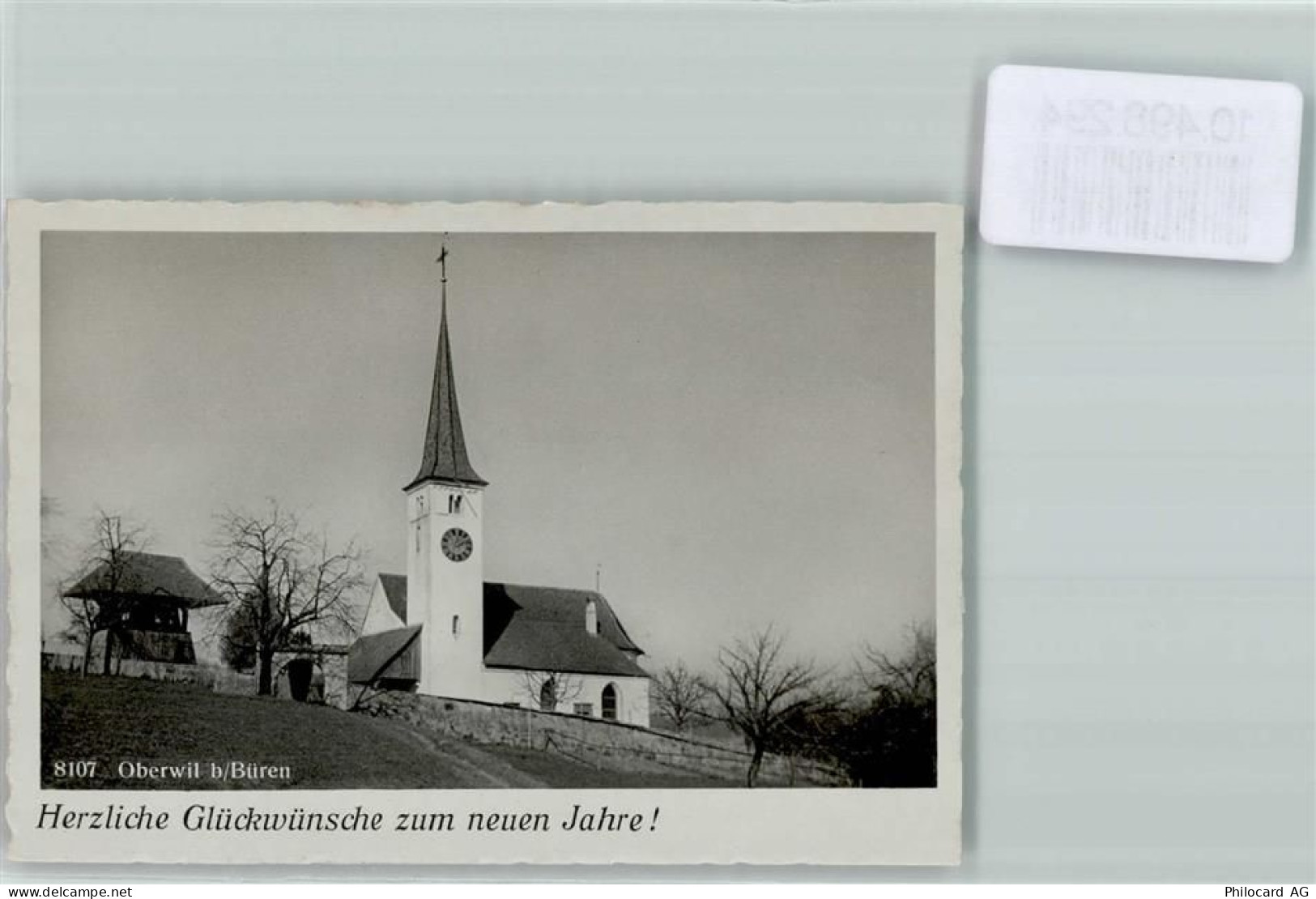 3298 Oberwil b. Büren FOTO KEINE AK Foto 10cm x 7cm Kirche Neujahrswunsc... - 10498294