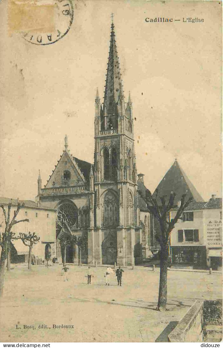 33 - Cadillac - L'Eglise - Animée - CPA - Voir Scans Recto-Verso