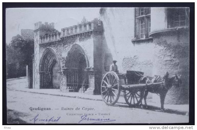 33 Gradignan - Ruines de Cayac attelage cheval cayac D33D K33192K C33192C RH011531