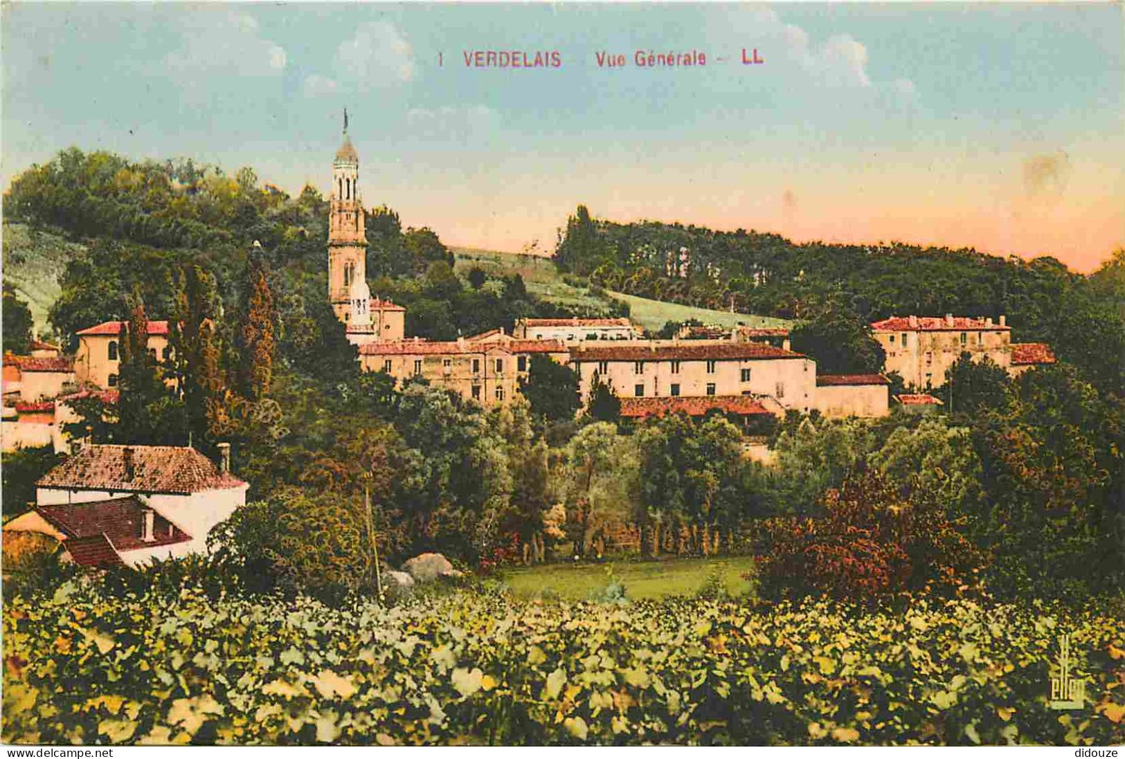 33 - Verdelais - Vue générale - Colorisée - CPA - Voir Scans Recto-Verso