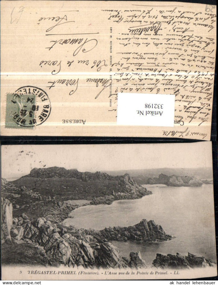 332198,Bretagne Finistere Tregastel-Primel L'Anse vue de la Pointe de Primel Küste