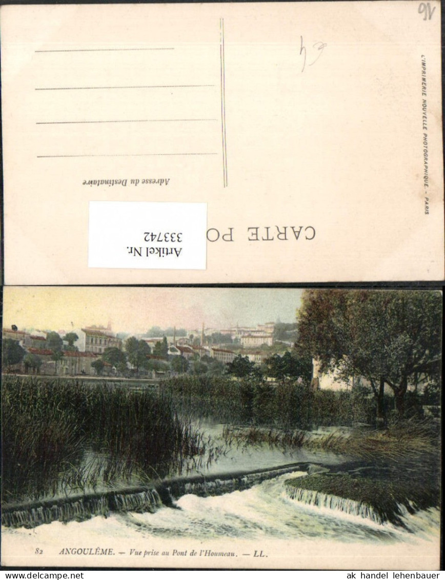 333742,Poitou-Charentes Charente Angouleme Vue prise au Pont de l'Houmeau Wehr