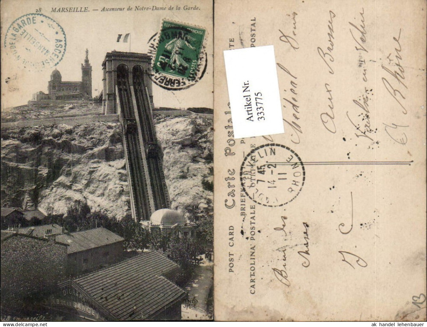 333775,Provence-Alpes-Cote-Azur Bouches-de-Rhone Marseille Ascenseur de Notre-Dame de la Garde