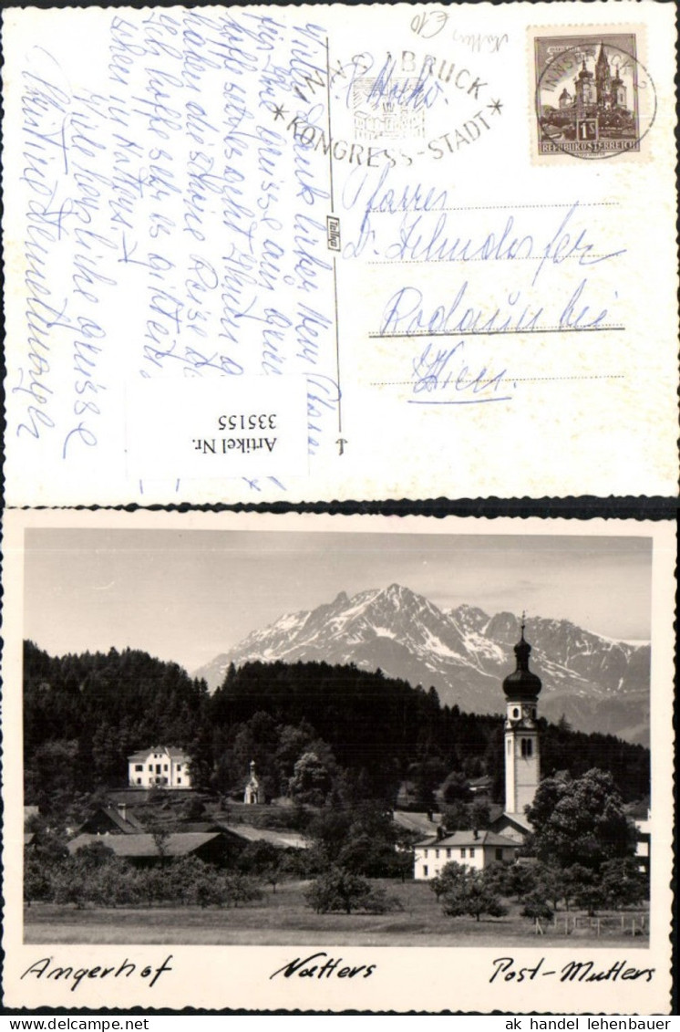 335155,Natters b. Mutters Angerhof Kirchenturm Bergkulisse