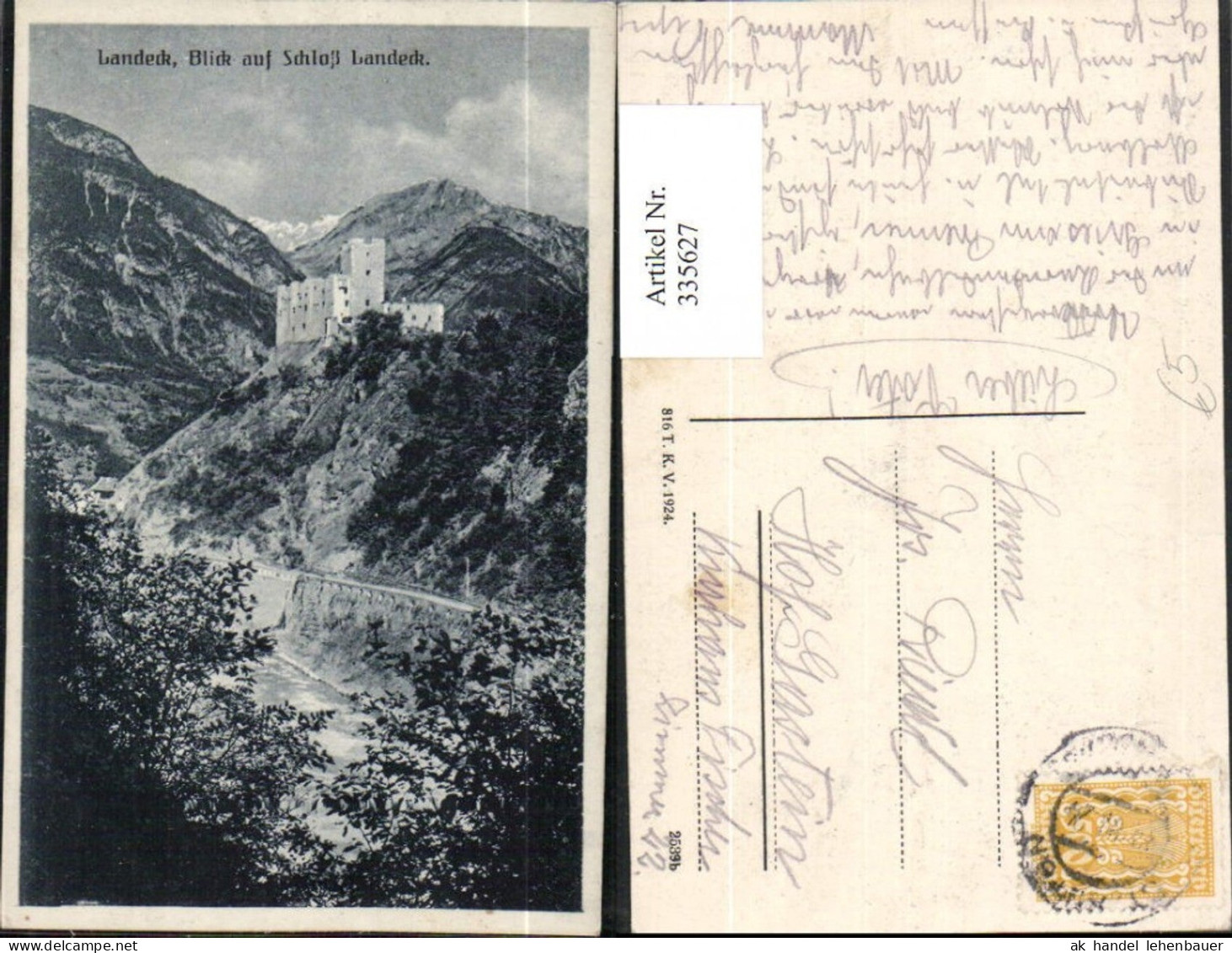 335627,Landeck Blick auf Schloss Landeck Bergkulisse