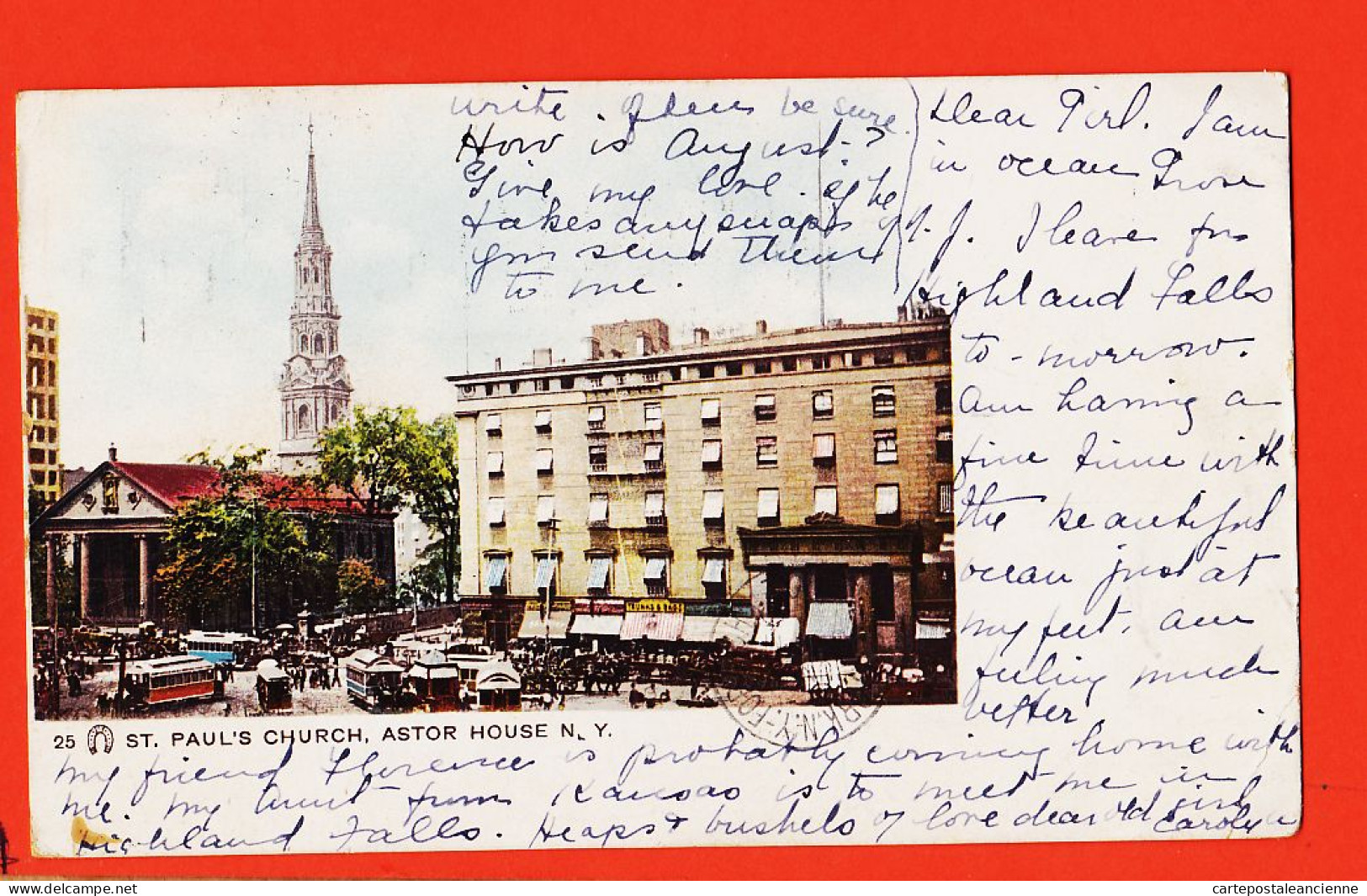 33650 /  NEW-YORK East Harlem N.Y PAUL'S Church ASTOR House 1902 à Melle MILHAU Montreal / N° 24