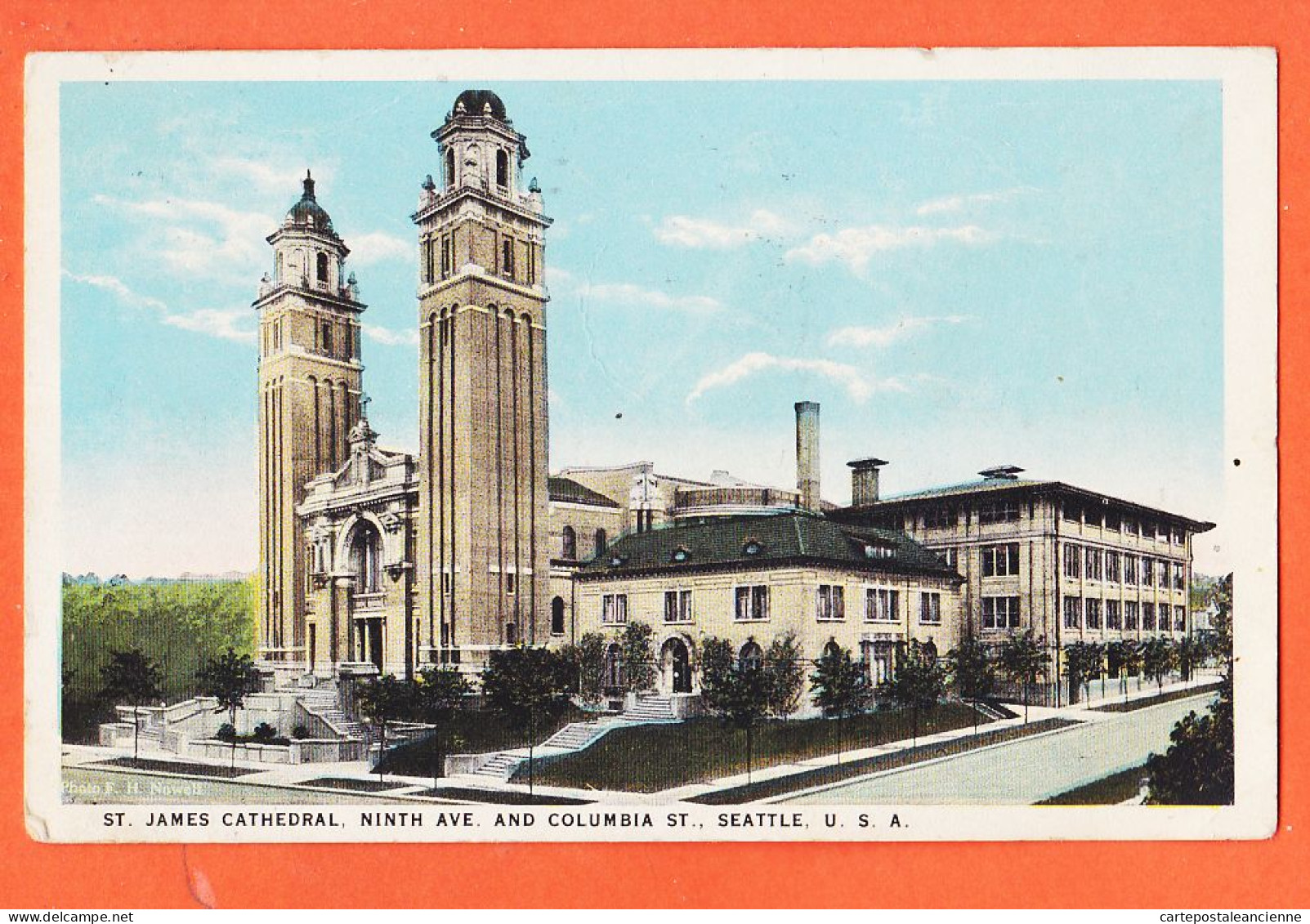 33659 /  SEATTLE WA-Washington ST. JAMES Cathedral Ninth COLUMBIA 1925 à Veuve LEGER Le Havre Photo NOWELL JOHNSTON USA