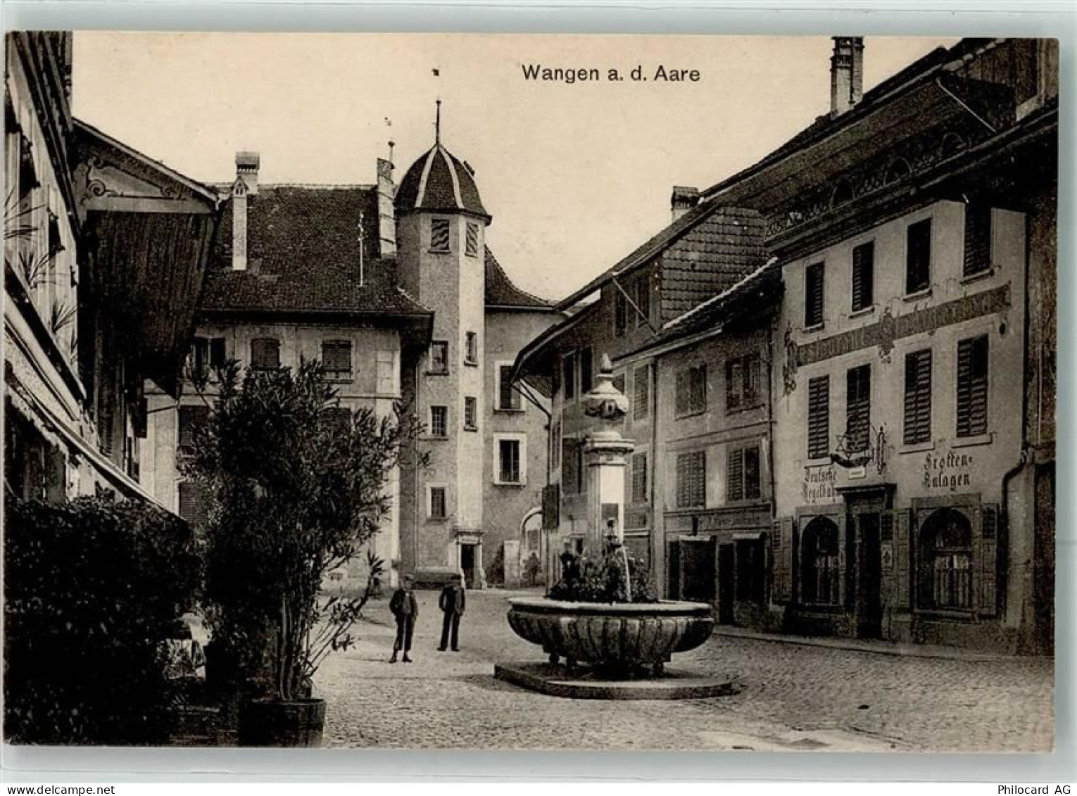 3380 Wangen an der Aare 1914 Gebrauchsspuren Brunnen - 10645533