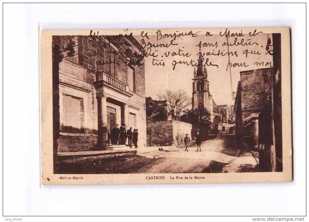 34 CASTRIES Rue de la Mairie, animée, ed Esprit, 1937