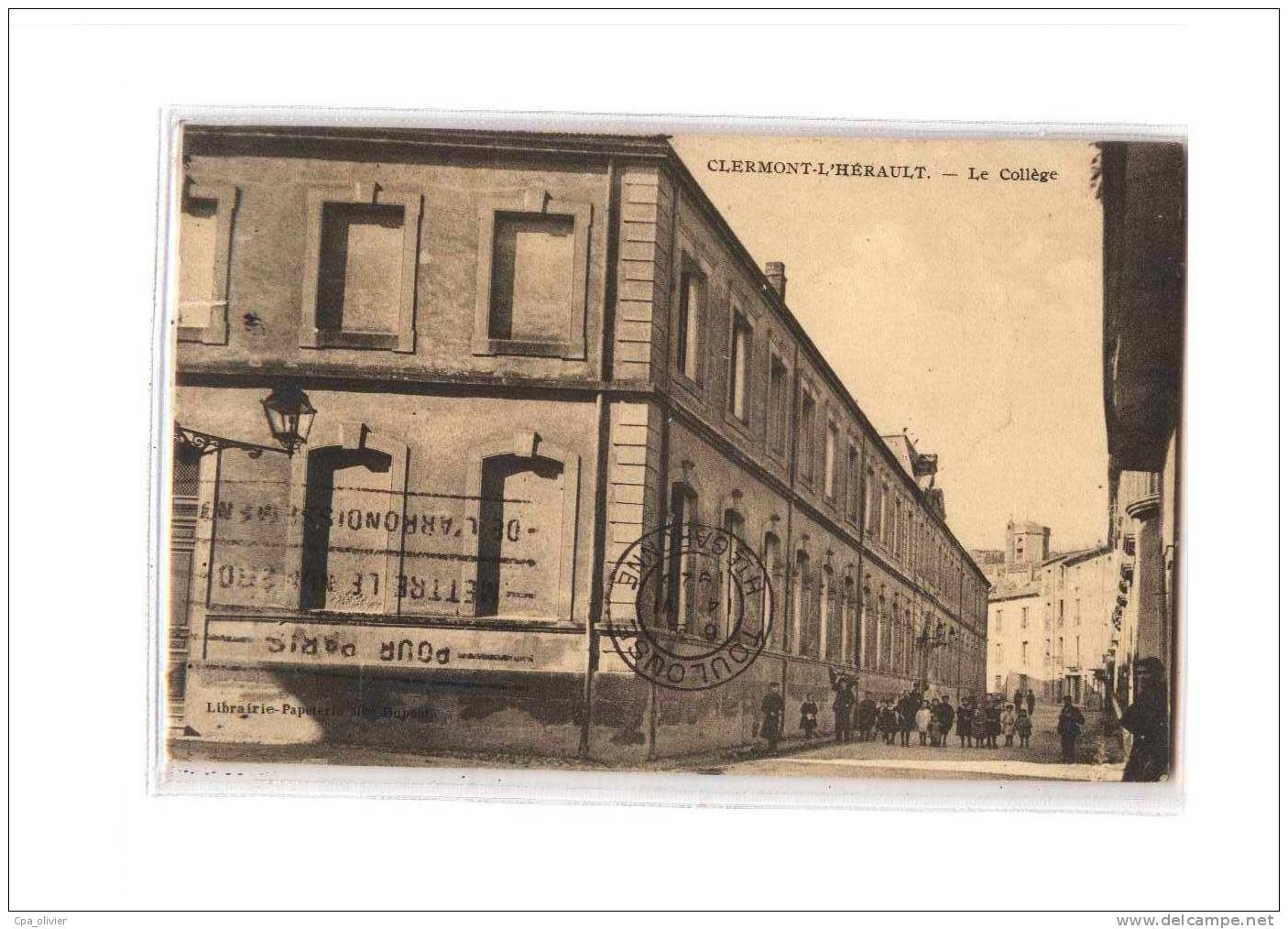34 CLERMONT HERAULT Ecole, Collège, ed Dupont, 1926