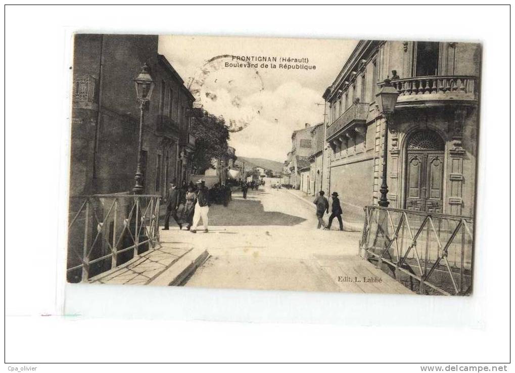 34 FRONTIGNAN Boulevard de la République, animée, ed Labbé, 192?