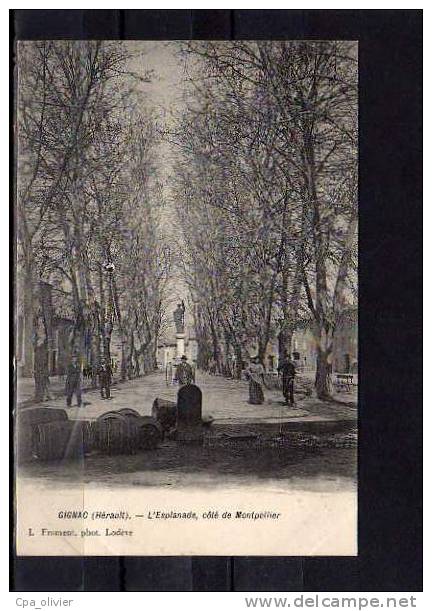 34 GIGNAC Esplanade, Coté de Montpellier, animée, Tonneaux, ed Froment, 190?