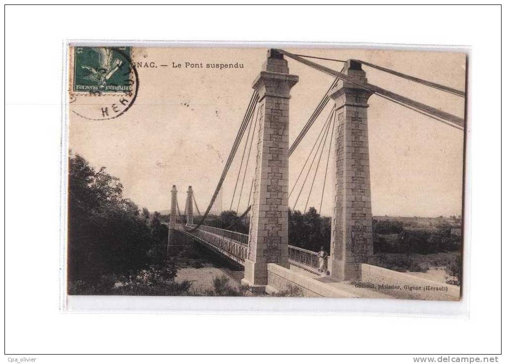 34 GIGNAC Pont Suspendu, ed Griboul, 1911