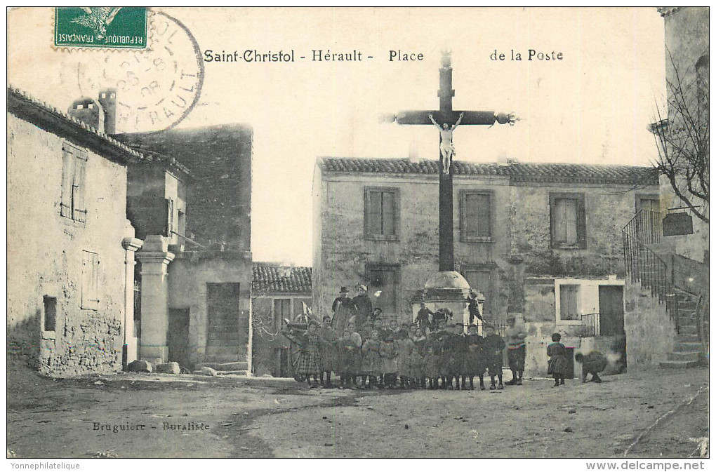 34 - HERAULT - Saint Christol - place de la poste