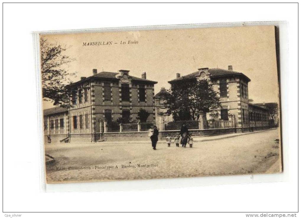 34 MARSEILLAN Ecole, Ecoles, animée, ed Campistron, 191?