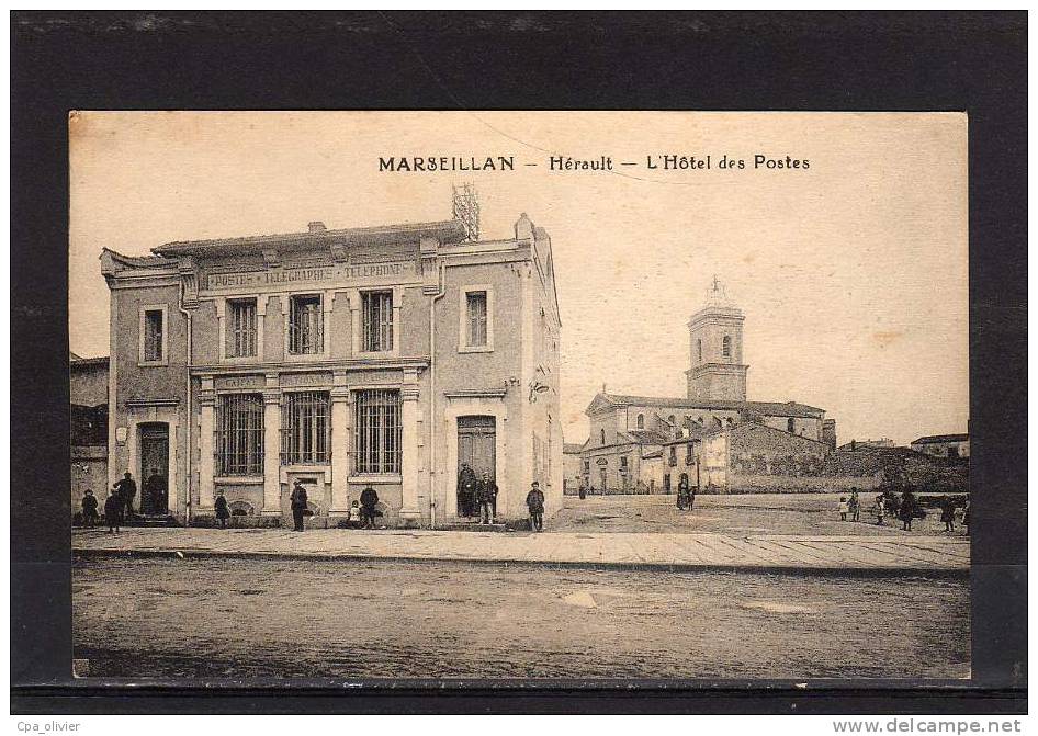 34 MARSEILLAN Poste, Hotel des Postes, ed ?, 191?, écrite 1963