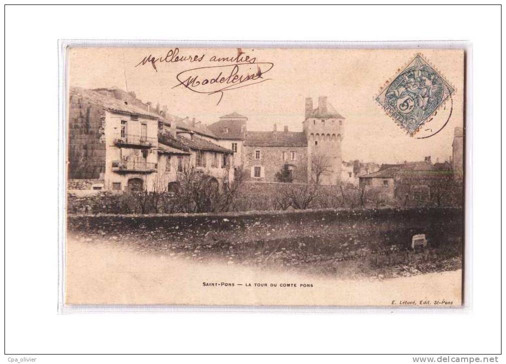 34 ST PONS Tour du Comte Pons, ed Létuvé, 1904, dos 1900
