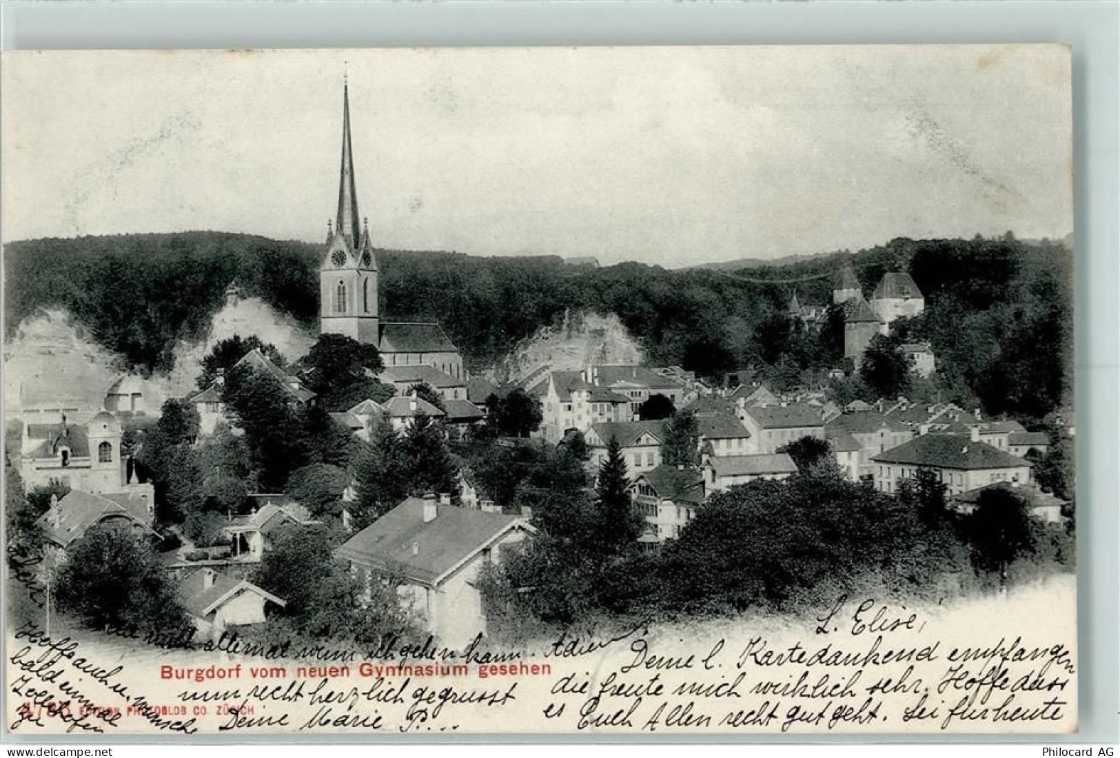 3400 Burgdorf Berthoud 1904 - Burgdorf vom neuen Gymnasium gesehen - 13137833