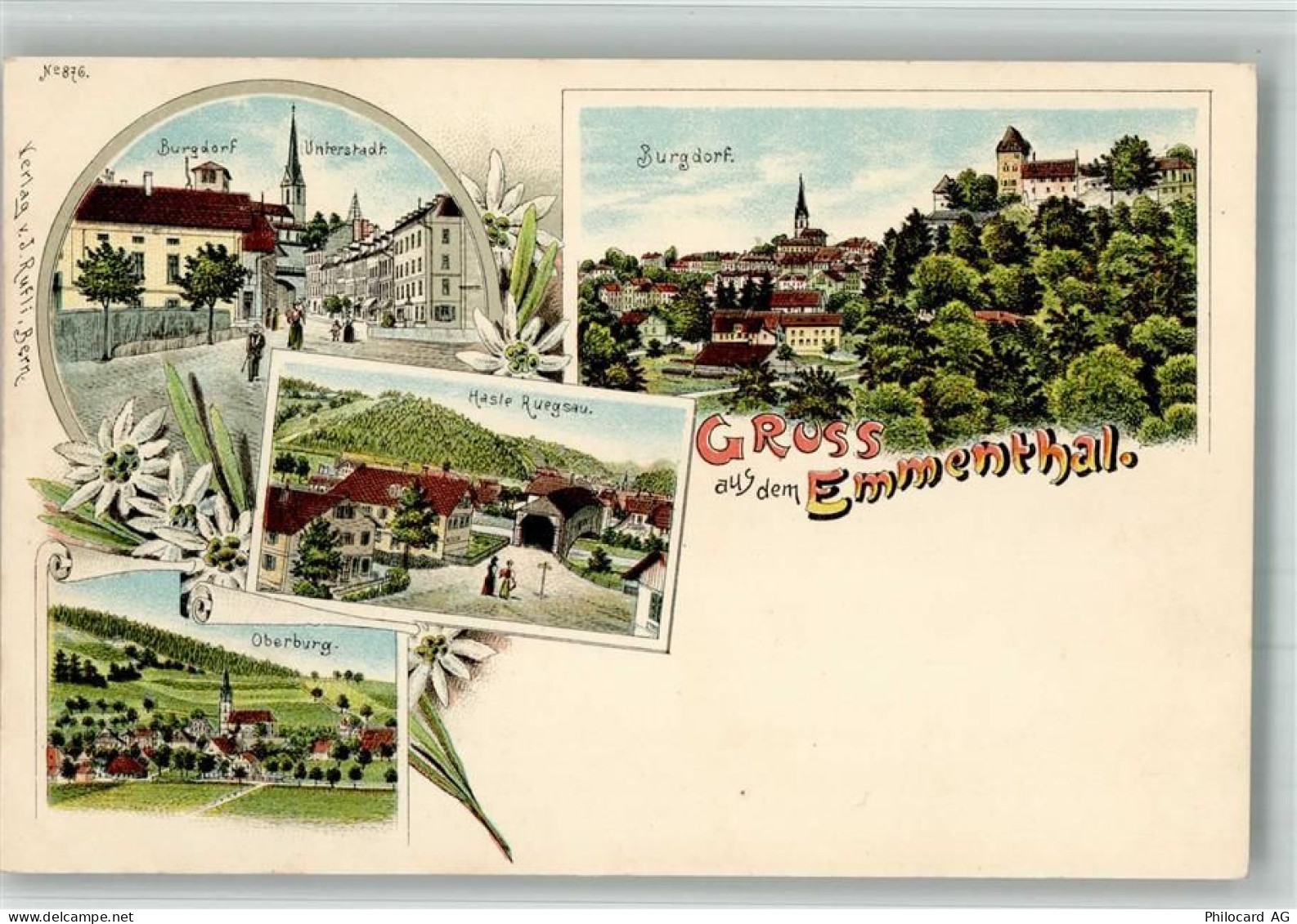 3400 Burgdorf Berthoud BOAKC Lithographie Unterstadt Hasle Ruegsau Oberb... - 13706492