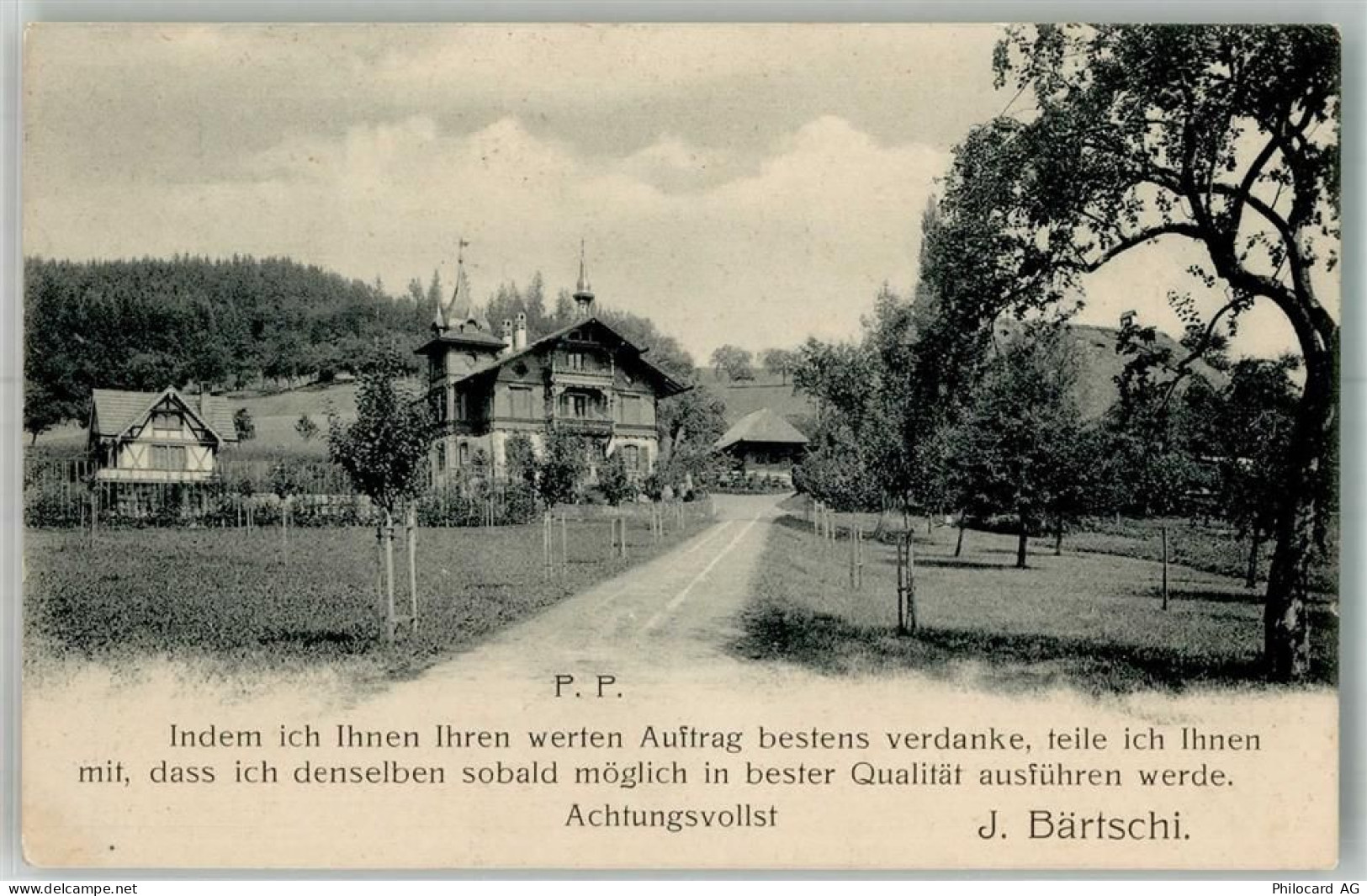 3432 Lützelflüh 1903 Foto AK Baumschule Bärtschi - 13581950