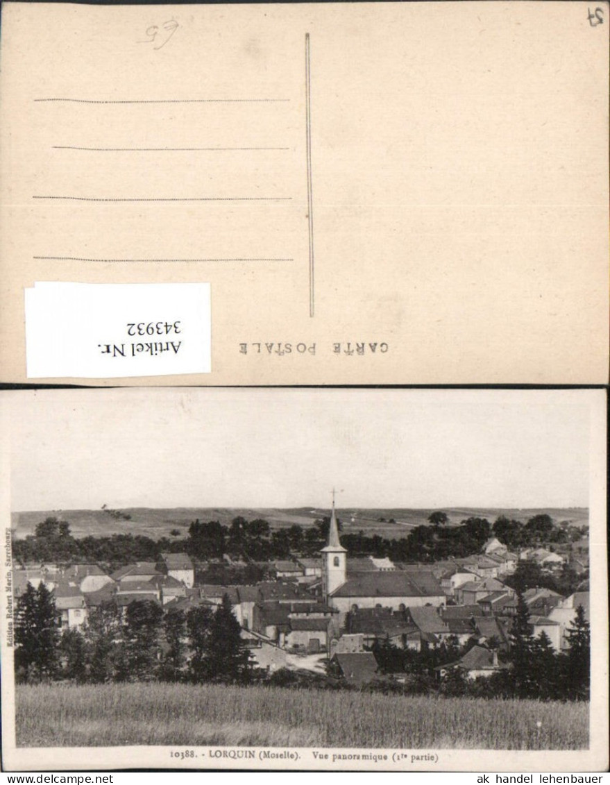 343932,Lothringen Moselle Lorquin Vue panoramique Totale