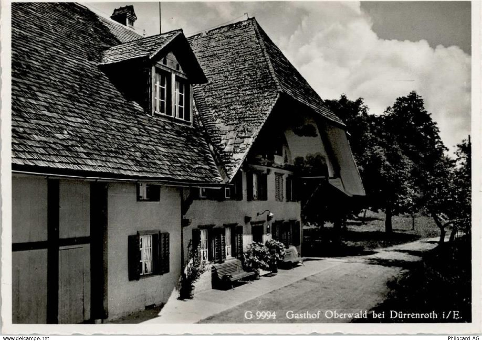 3465 Dürrenroth 1956 Foto AK Gasthof Oberwald - 13085593