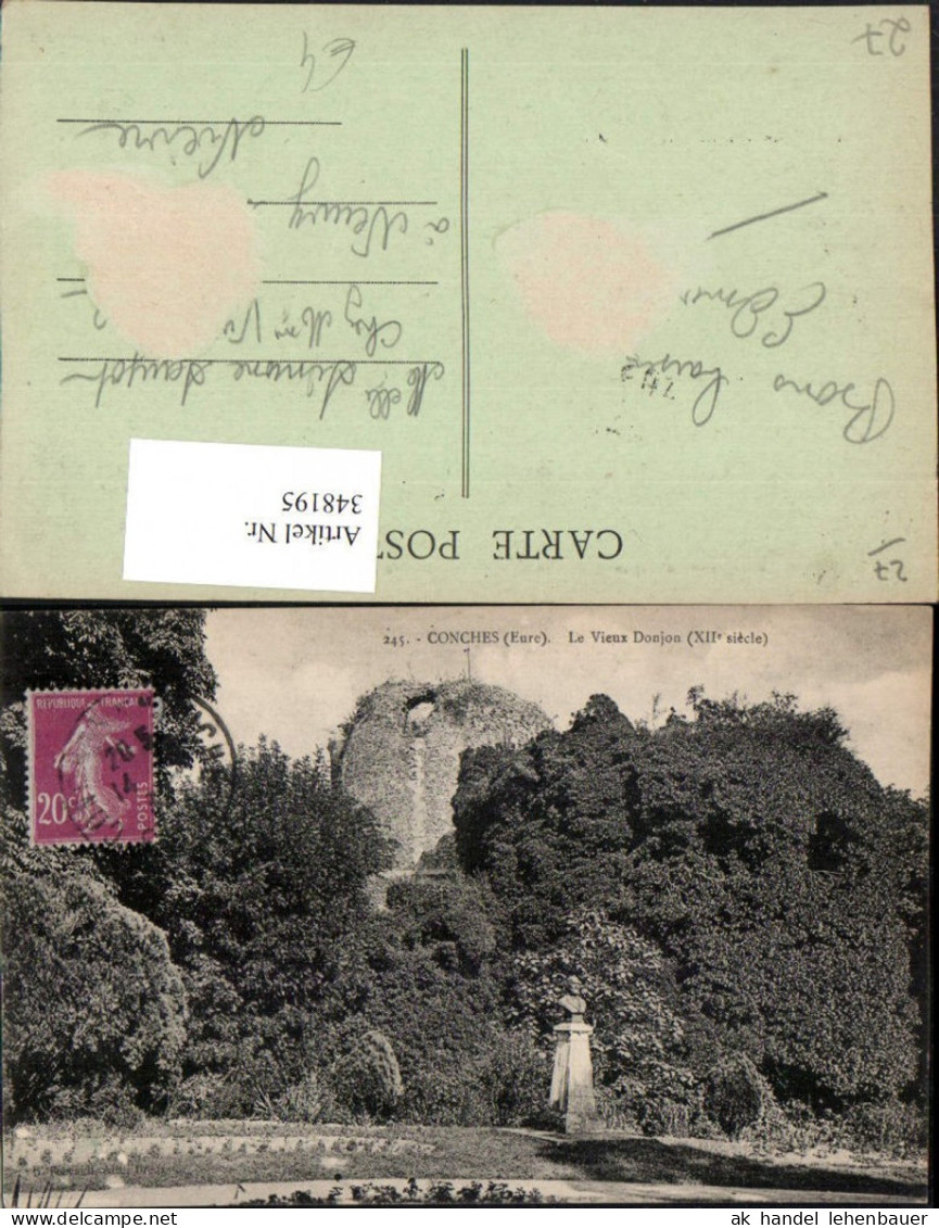348195,Haute-Normandie Eure Conches Le Vieux Donjon Büste