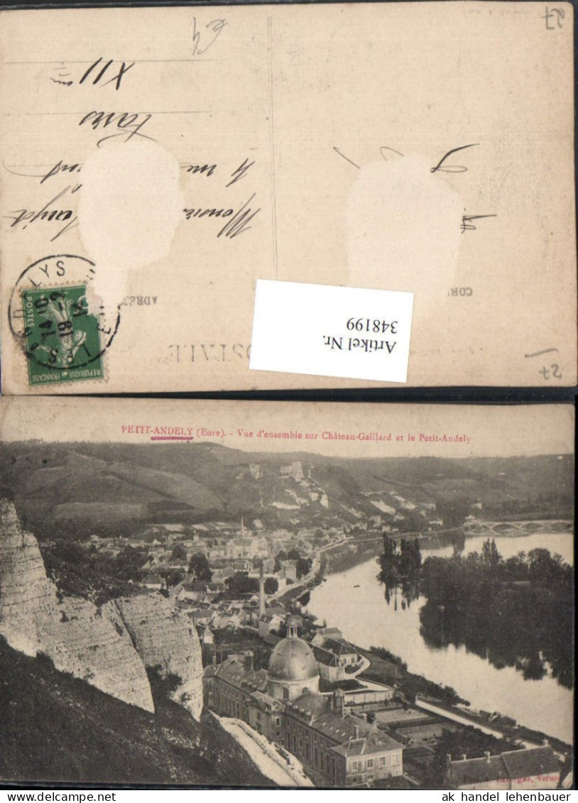 348199,Haute-Normandie Eure Petit-Andely Vue d'ensemble sur Chateau Gaillard Totale