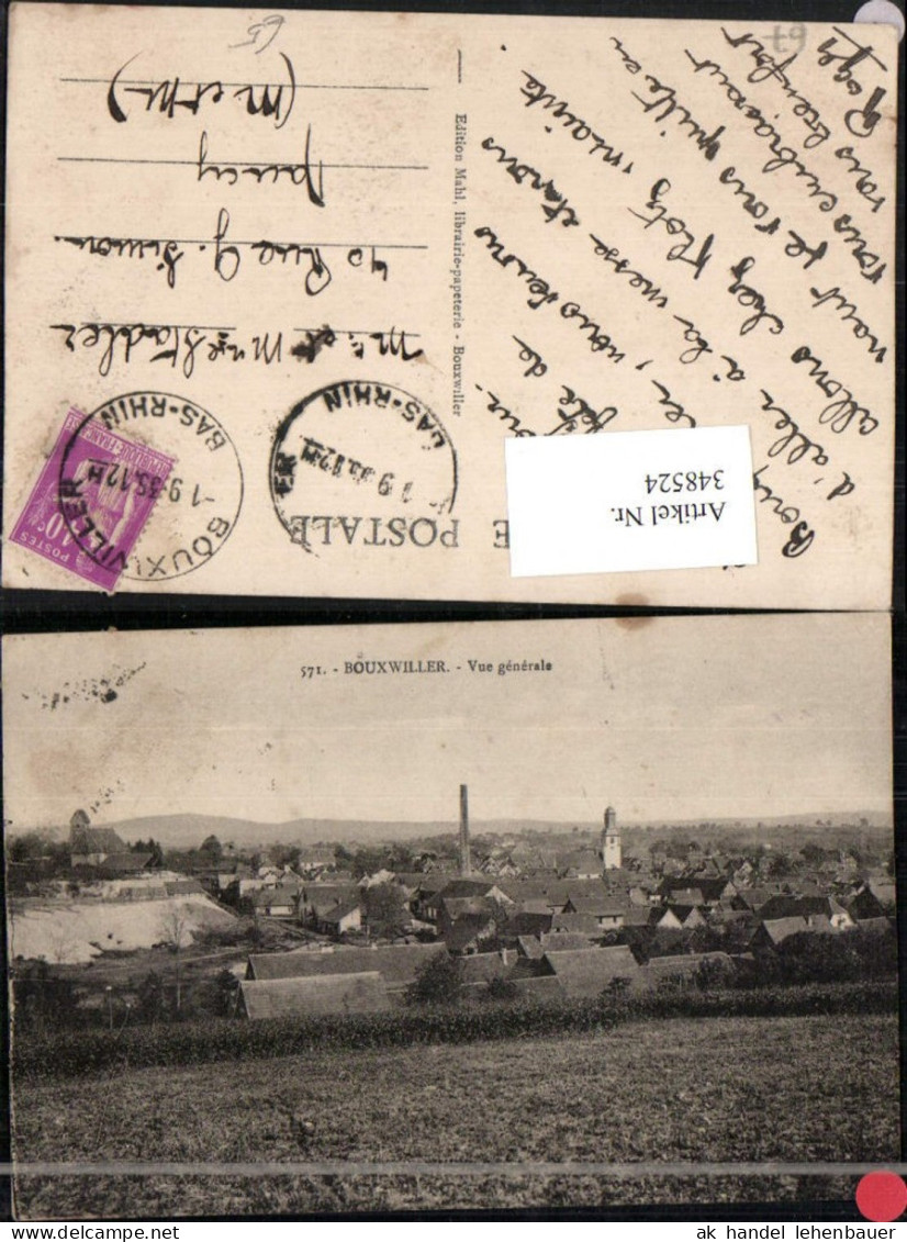 348524,Elsass Bas-Rhin Bouxwiller Vue generale Totale
