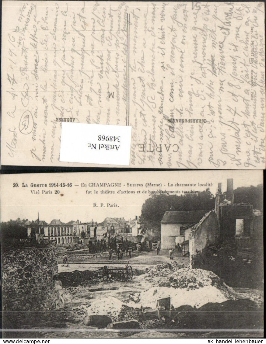 348968,Champagne-Ardenne Marne Champagne Suippes La charmante localite fut le theatre Zerstörung