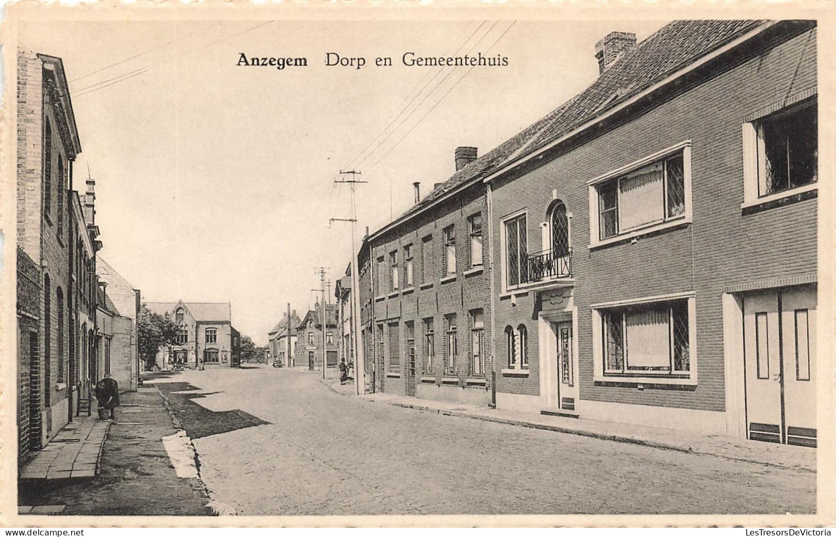 [-35%] BELGIQUE - Anzegem - Drop en Gemmentehuis - Route de la ville - Carte postale ancienne