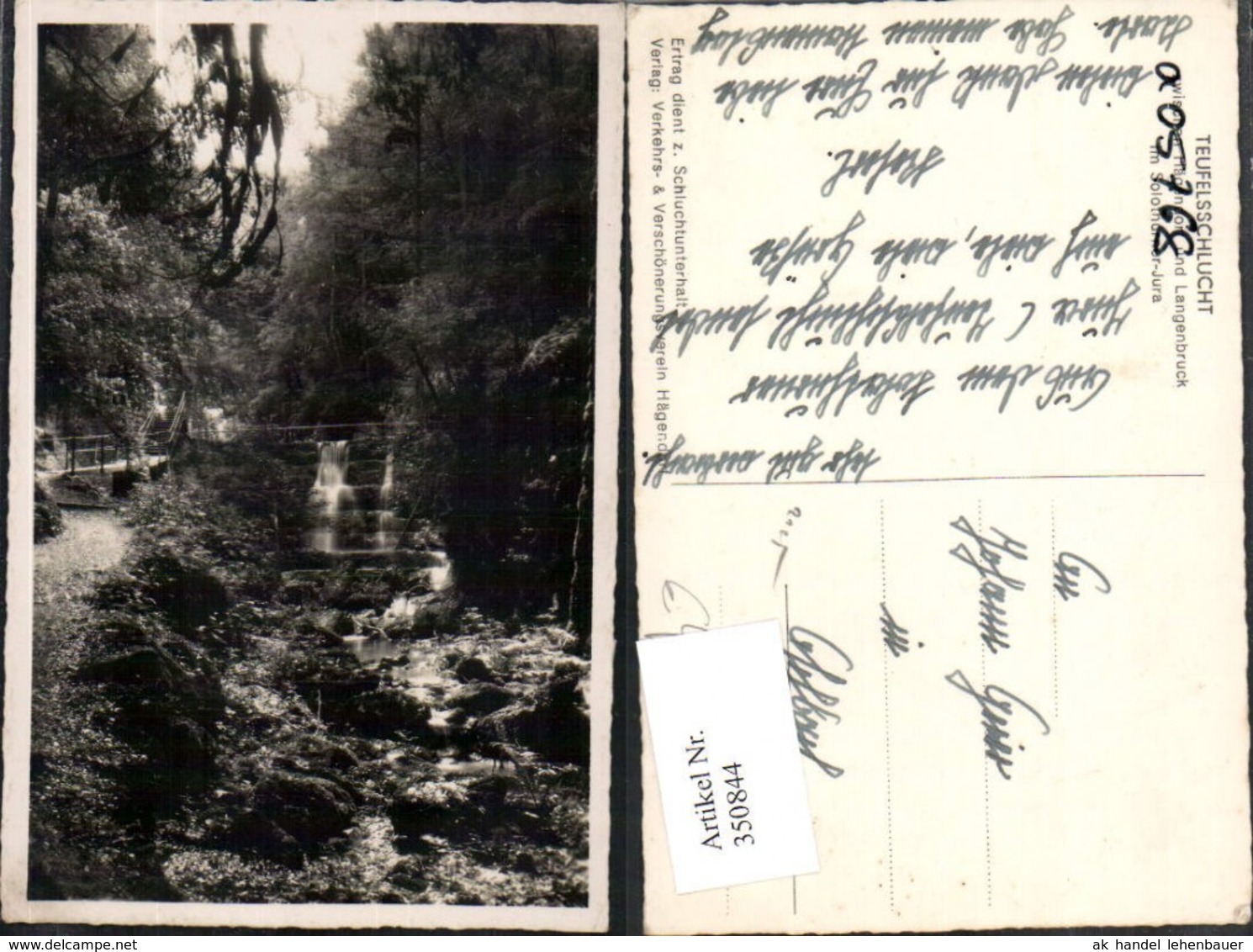 350844,Teufelsschlucht b. H&auml;gendorf u. Langebruck Wasserfall Kt Solothurn