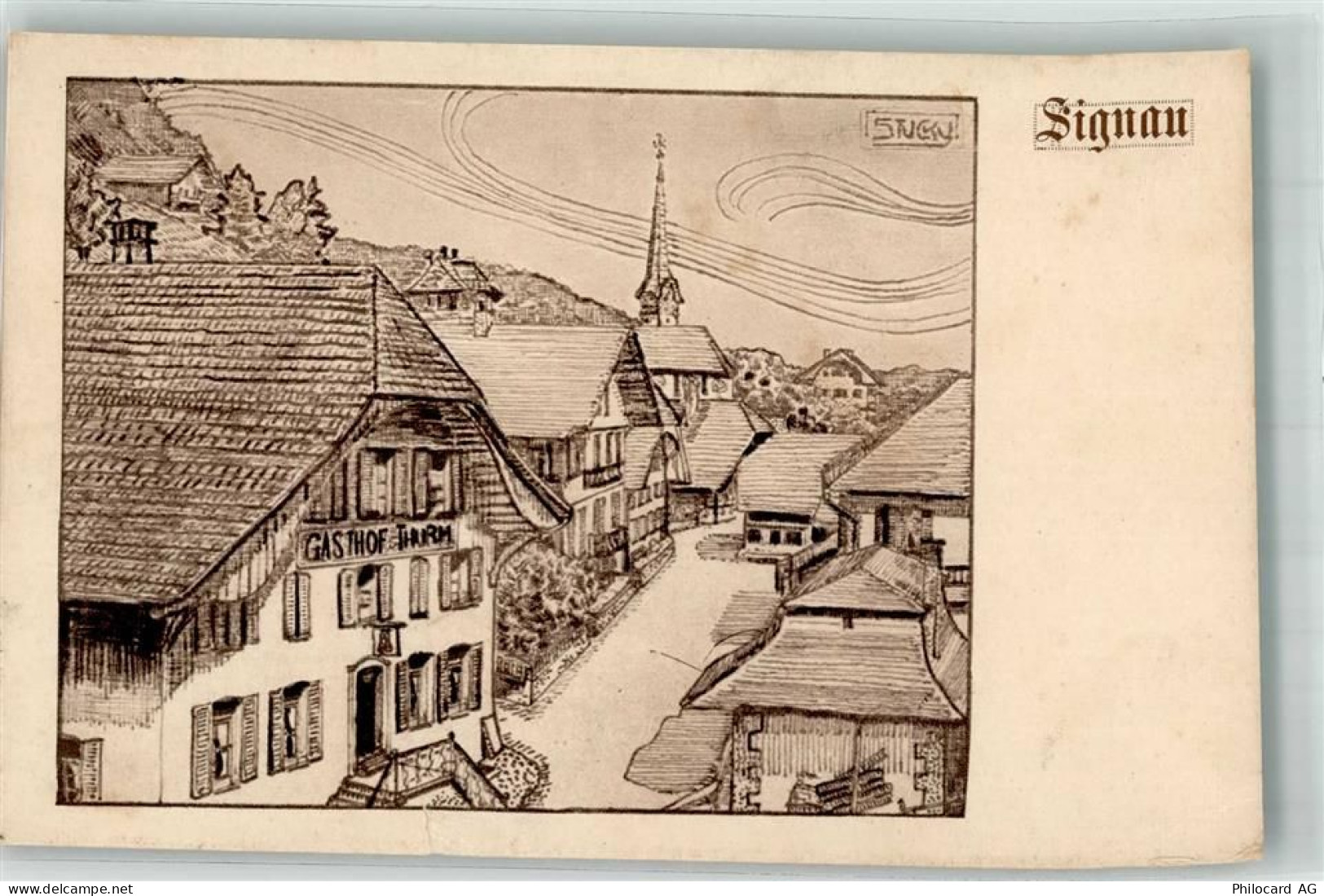 3534 Signau Gebrauchsspuren Gasthaus Thurm Künstlerkarte - 14000683