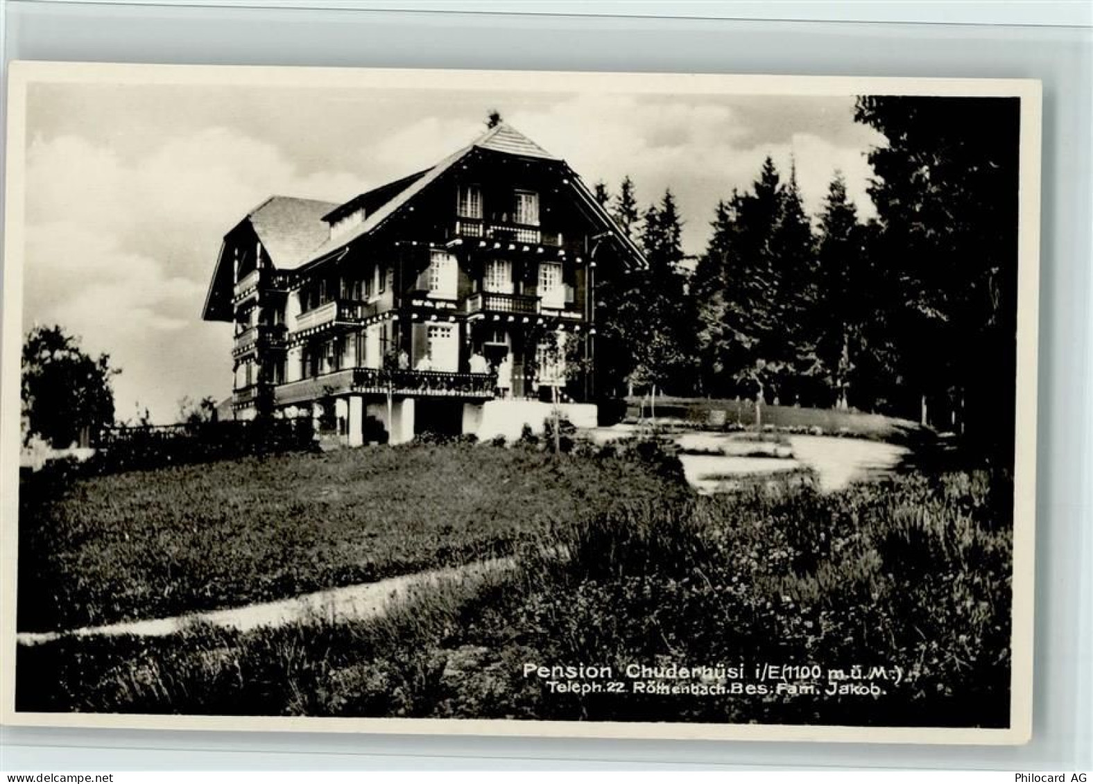 3538 Röthenbach im Emmental 1930 Foto AK Pension Chuderhüsi, gute Erhalt... - 13070902
