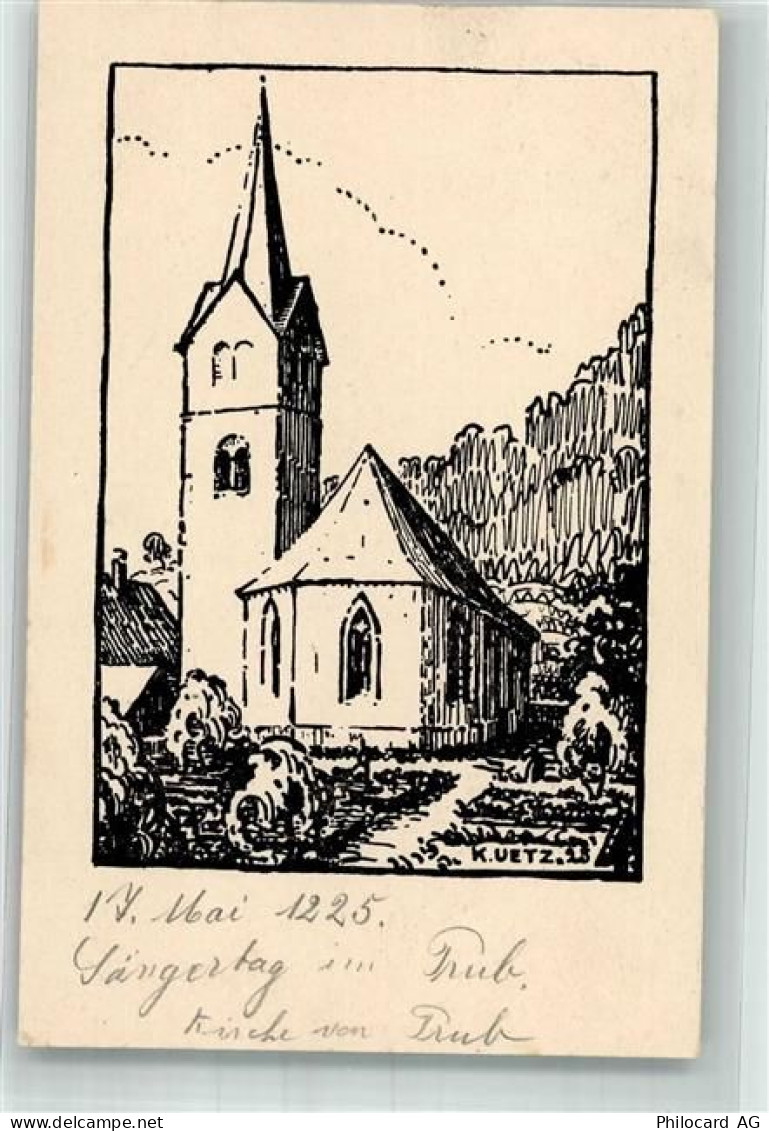 3556 Trub 1925 Radierung Kirche - 13993805
