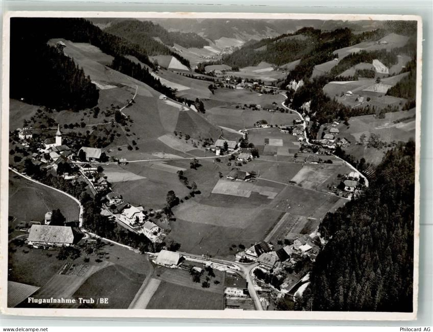 3556 Trub 1954 Foto AK Fliegeraufnahme - 38024037