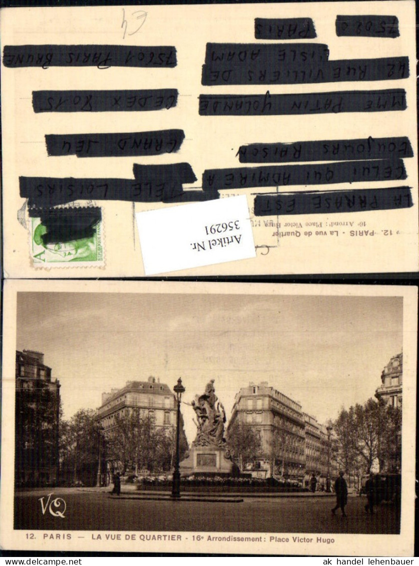 356291,Ile-de-France Paris La Vue de Quartier 16 Arrondissement Place Victor Hugo